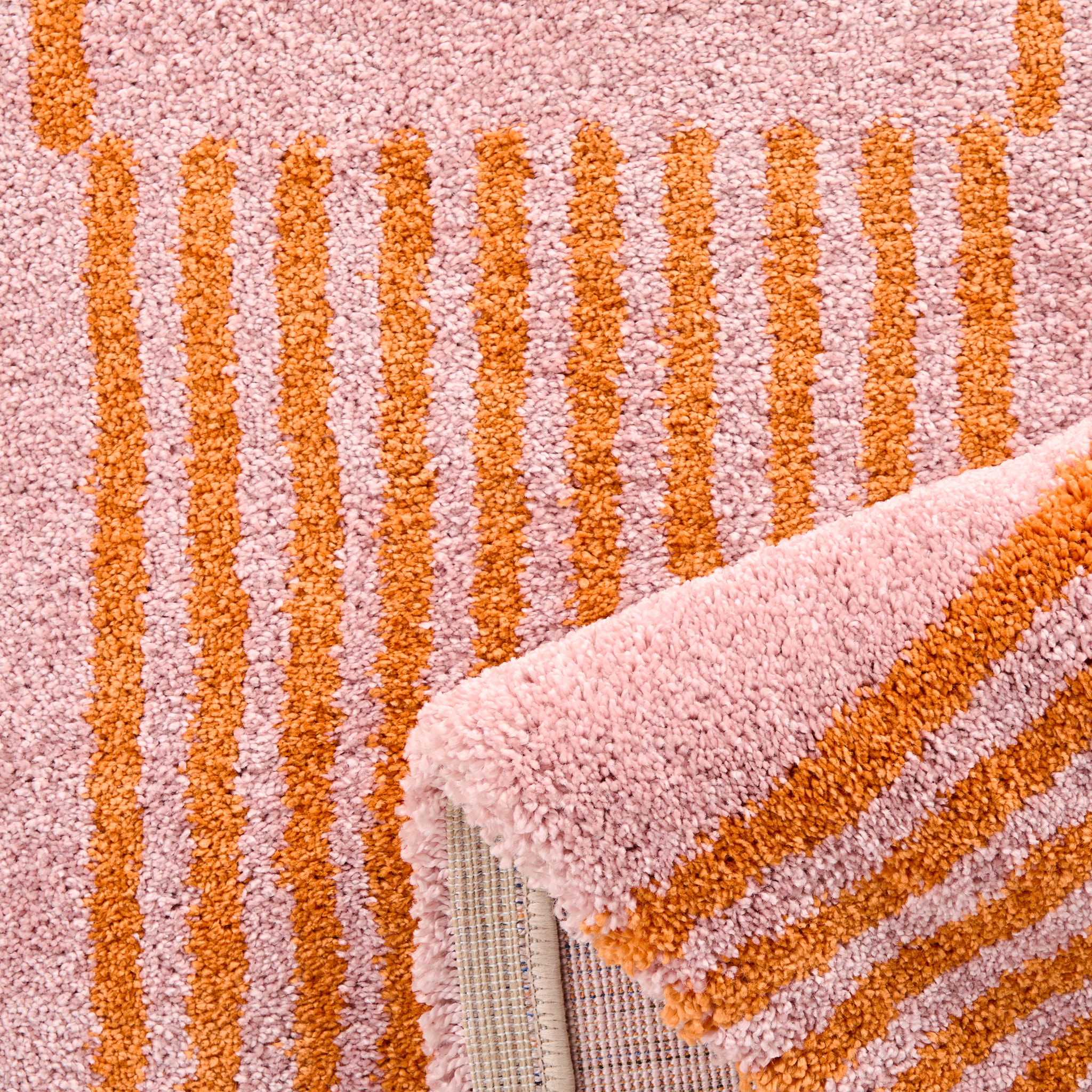 GROOVY - Tapis rétro coloré style seventies - Confortable et moelleux - Orange