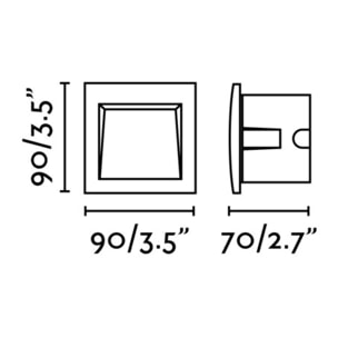 SEDNA SQ 90 Lámpara empotrable gris oscuro