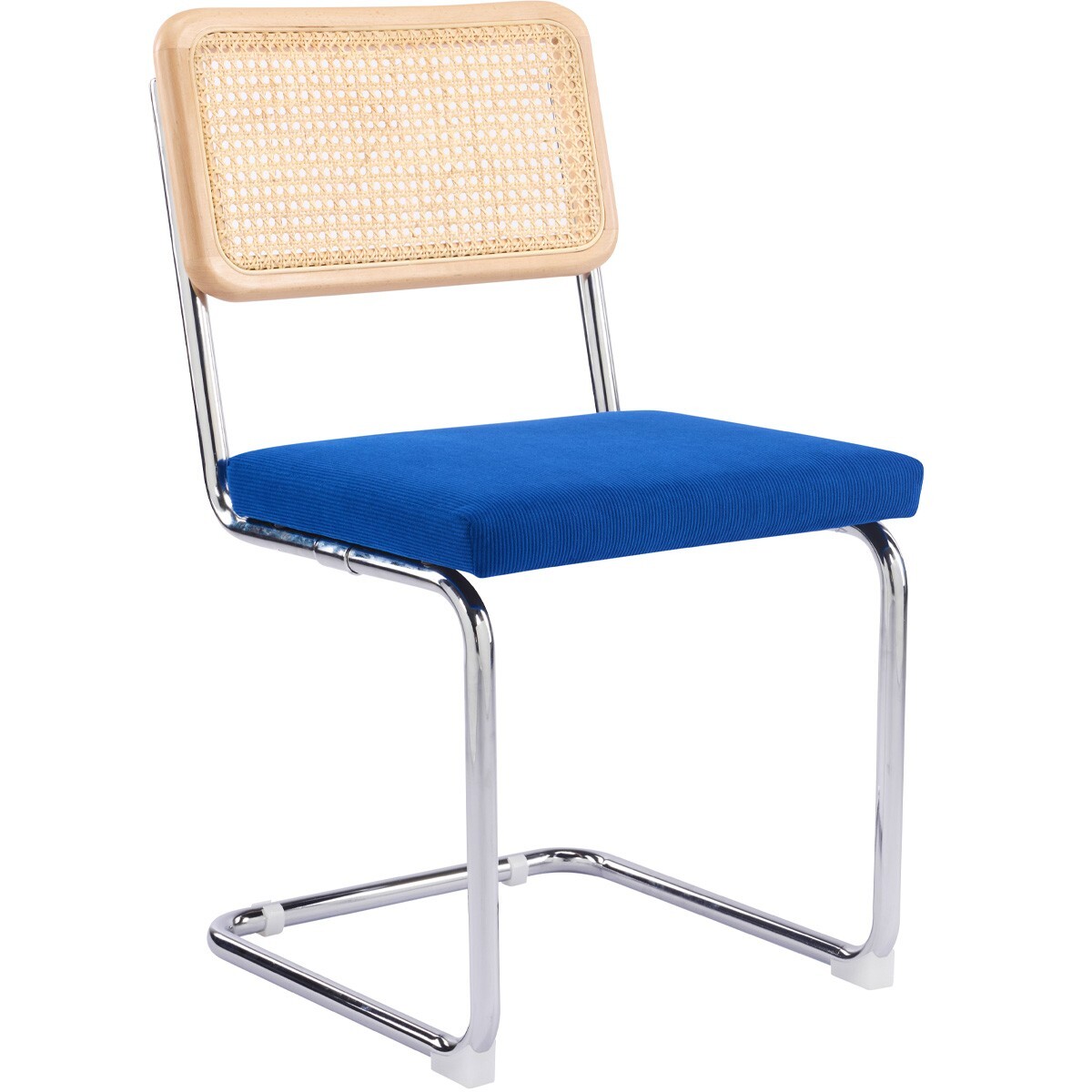 Lot de 2 chaises en cannage et velours côtelé - MUSE
