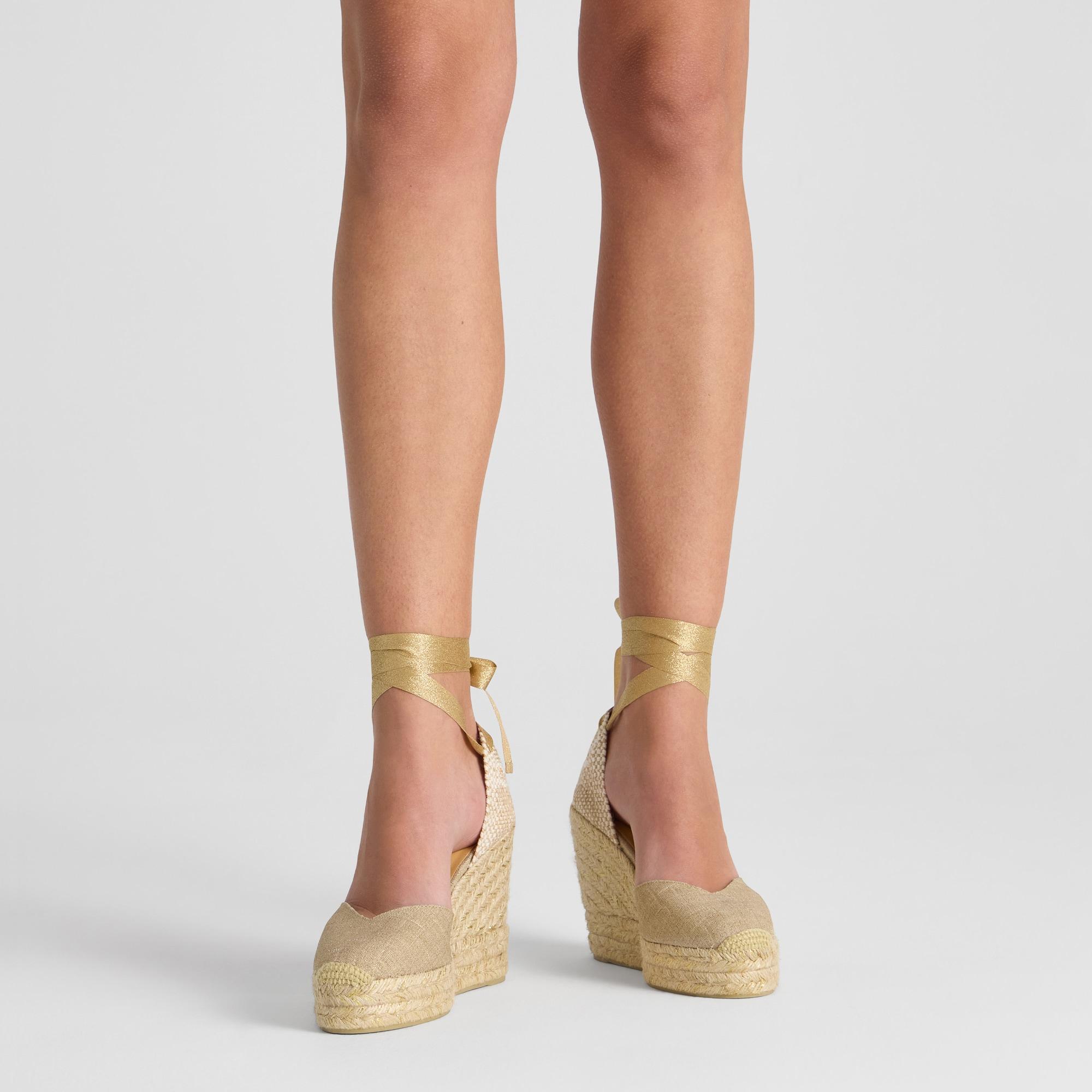 Alpargata cuña Chiara dorado mujer 11cm
