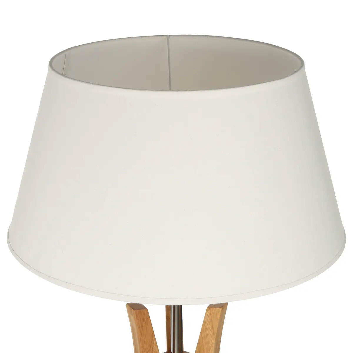 Lampadaire trépied "Kalo" - bambou et blanc H156 cm