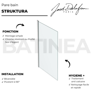 Pare-bain Struktura 1 volet pivotant noir mat