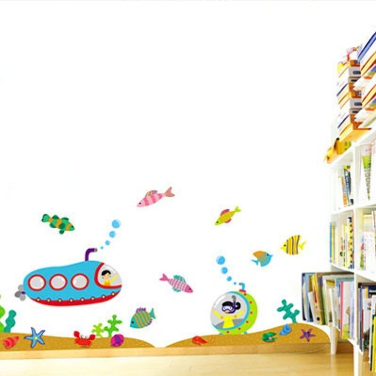 Stickers Muraux décoration adhésifs sous marin chambre enfant