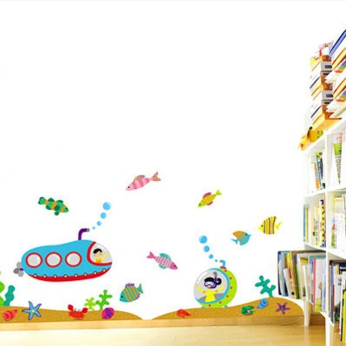 Stickers Muraux décoration adhésifs sous marin chambre enfant