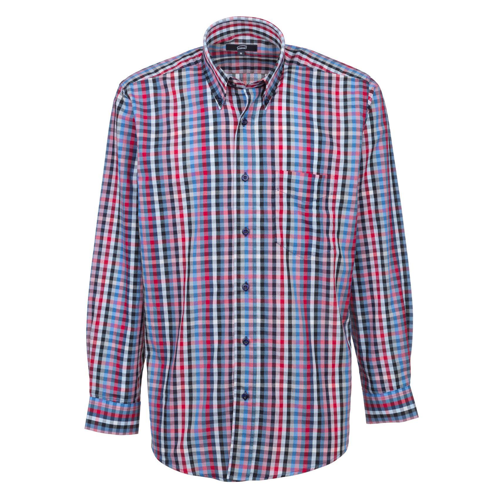 Camicia GRINO quadro blu rosso e bainco