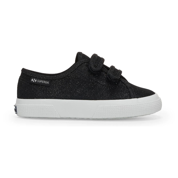 Superga - Bambina Nero - 3750 KIDS STRAPS JERSEY LAME LEGGERA