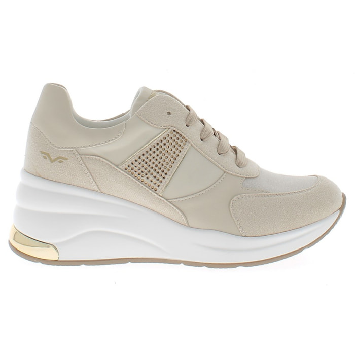 Armata di Mare Scarpe Donna Sneakers Casual Zeppa con Soletta in Memory Foam AMD S51H63 Beige Gold