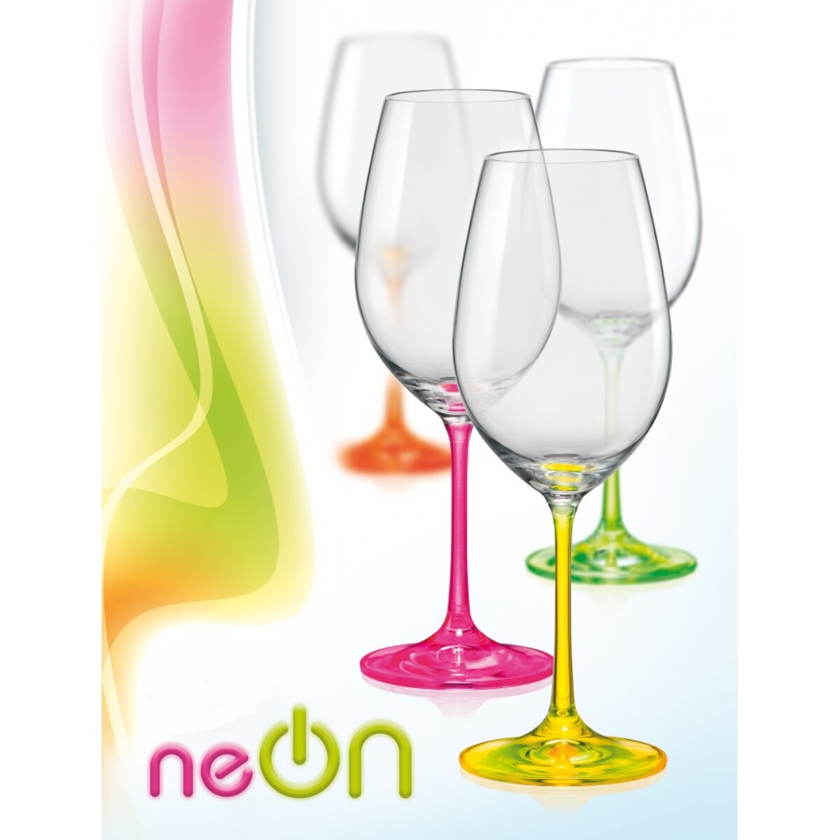 Lot de 4 verres a vin neon 350ml