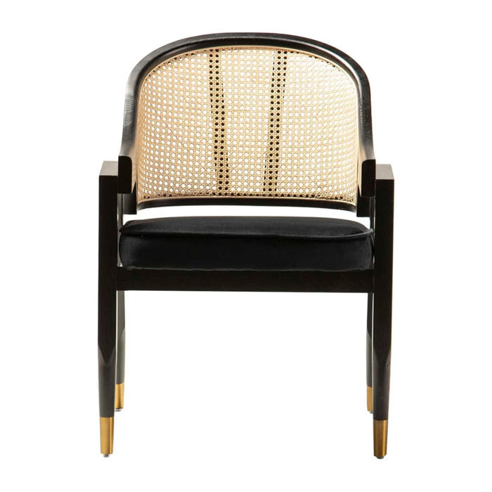 Butaca Rattan Madera Negro Taizu 62x62x87 Cm