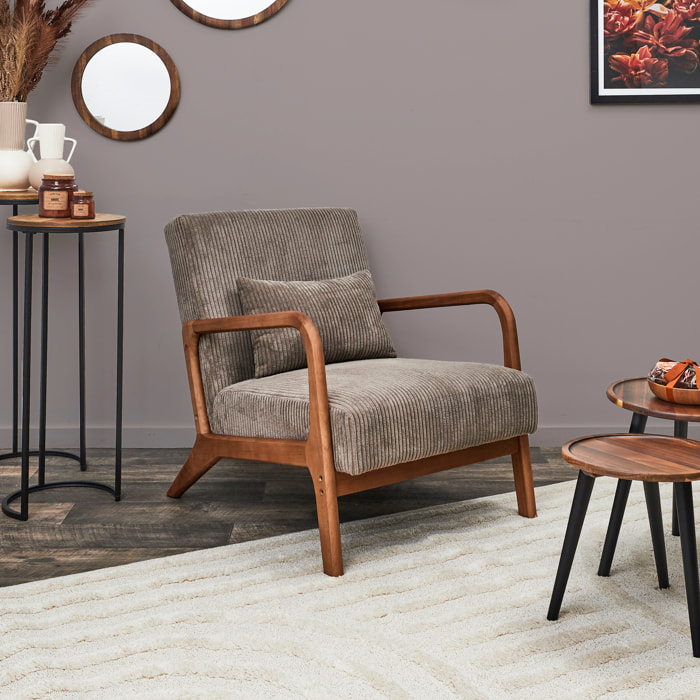 Fauteuil Salon Cotele Scott Taupe