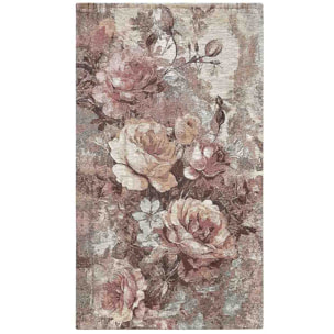 Tappeto Arredo Disegno Floreale Cipria
