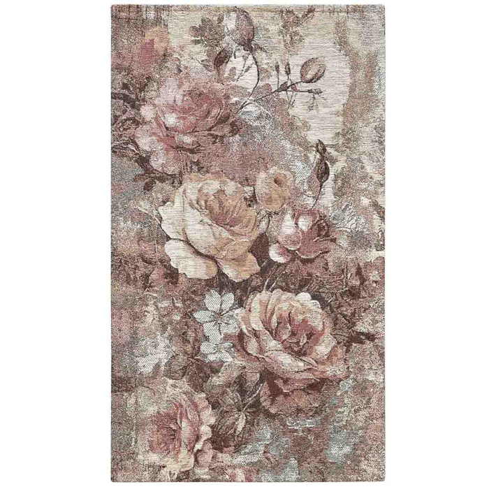Tappeto Arredo Disegno Floreale Cipria