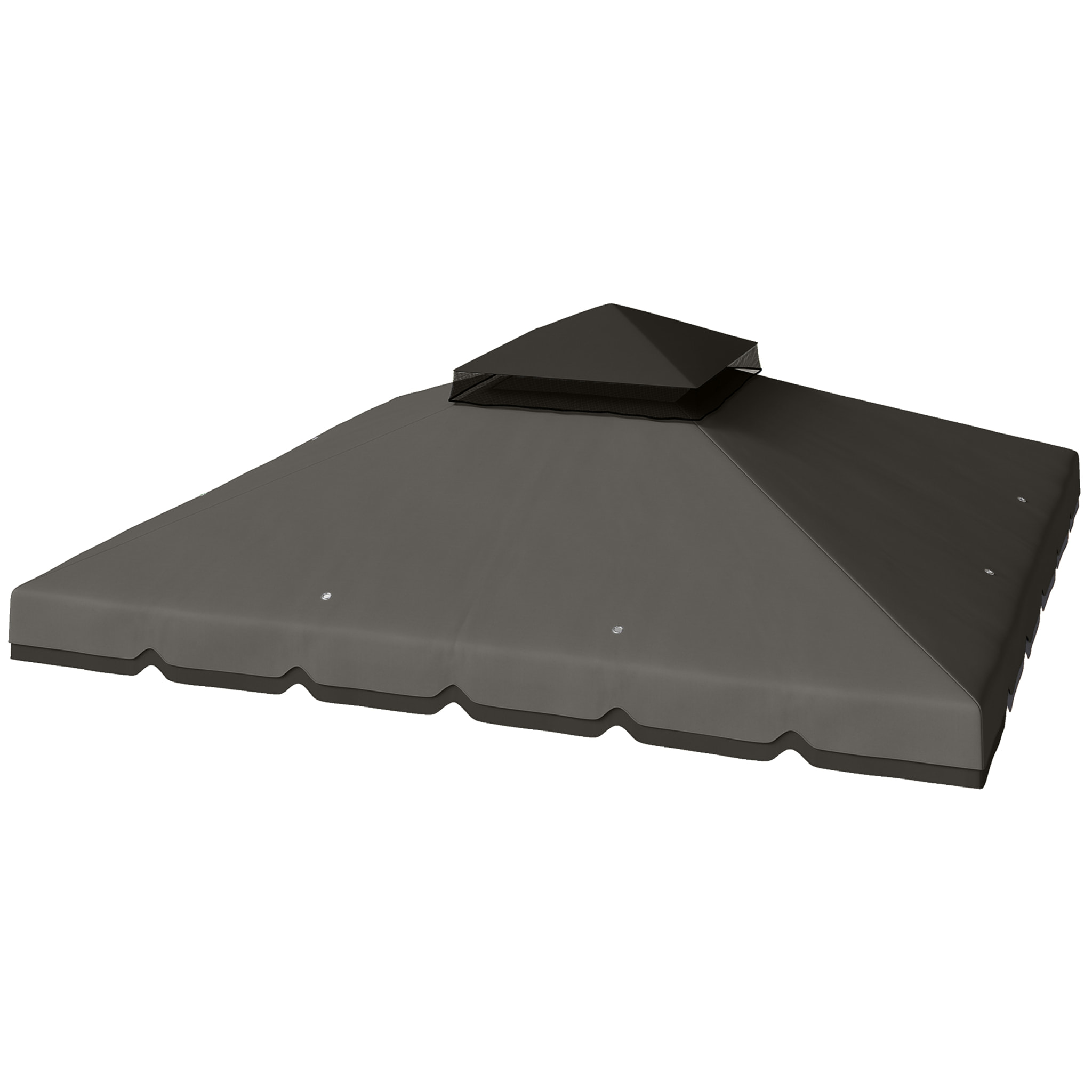 Techo de Repuesto para Cenador, 3x3 m, Cubierta de Repuesto con Techo Doble, 8 Orificios de Drenaje y Protección UPF 30+, SOLO Toldo de Recambio para Pabellón Gazebo, Gris Claro