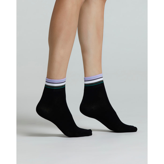 CALZA COTONE STERLIZIA FANTASIA A RIGHE MULTICOLOR