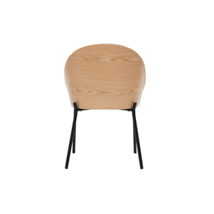 Chaises en tissu effet velours texturé beige, bois clair et métal (lot de 2) TUCSON
