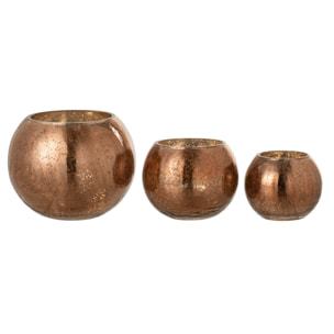 J-Line photophore Boule Craquele Effet Nacré - verre - marron - large