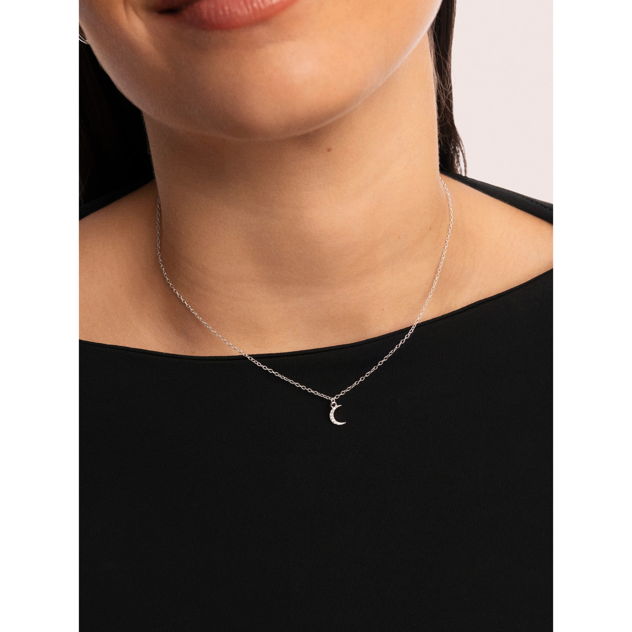 Collana Over the Moon in Argento