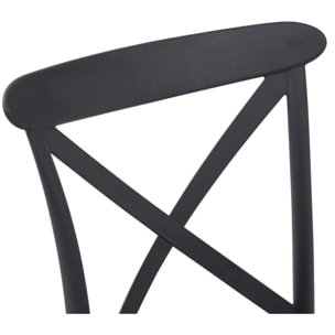 Set di 4 sedie ROTTERDAM in polipropilene antracite, impilabili