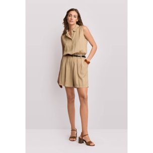 Kocca - Tuta corta con colletto a camicia Donna, Tinta unita, Colletto di camicia