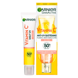 Fluido Anti-UV Quotidiano Anti-Macchie Glow SPF 50+ SkinActive Vitamina C Uniformante Illuminante - Flacone da 40ml