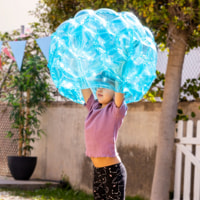 Palla gonfiabile gigante paracolpi Bumpoy (x2) - blu e arancione - Ø62 cm - +2 anni