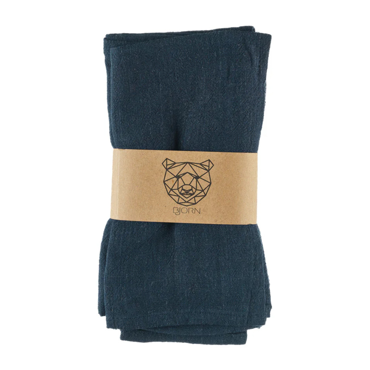 Serviette de table - 6 pièces - Lin et coton bleu nuit