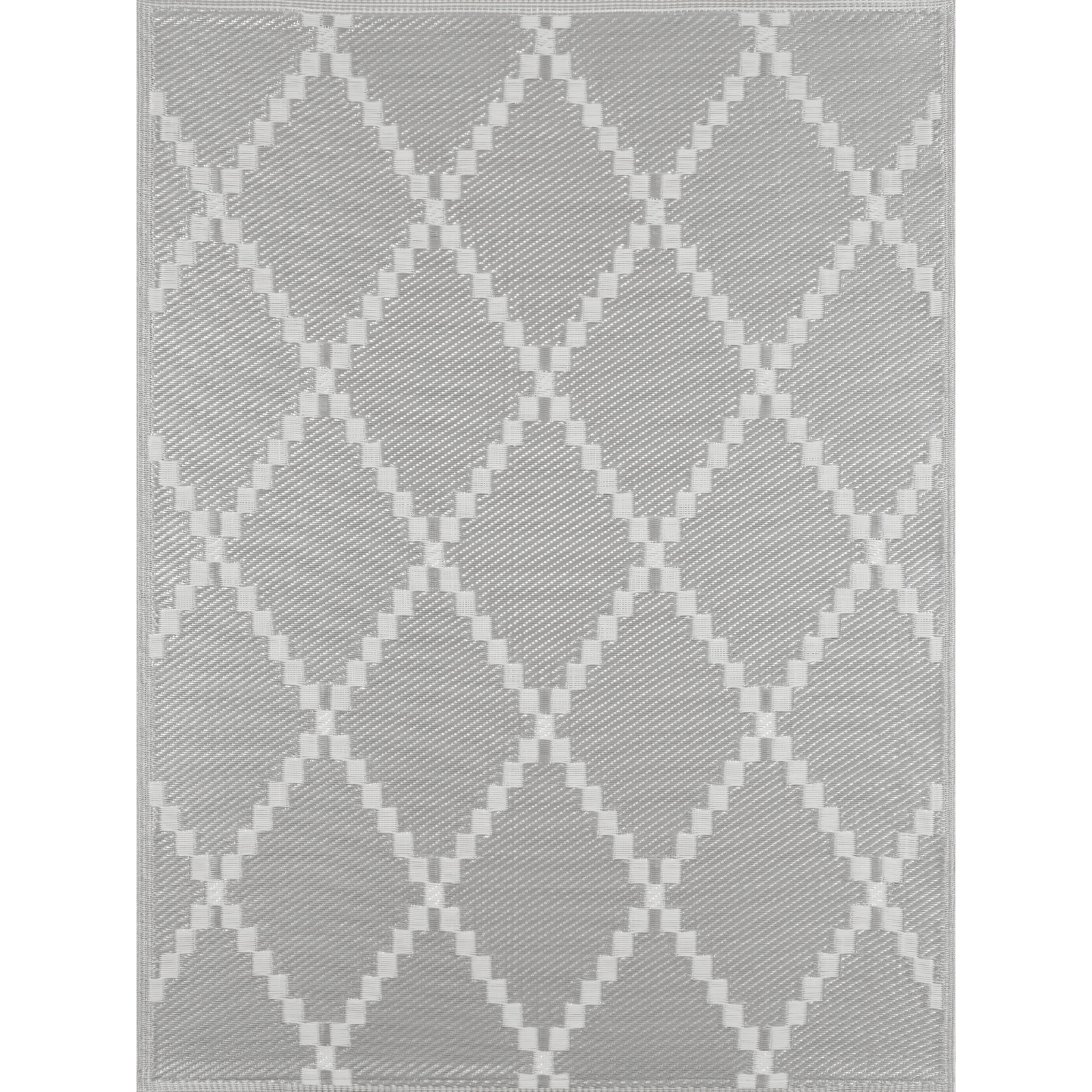 Scoobi - tapis d'exterieur gris et blanc motif graphique