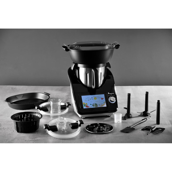 Robot de cocina 1000w de 4,5l de 12 programas con control de temperatura y temporizador masterpro by carlo cracco