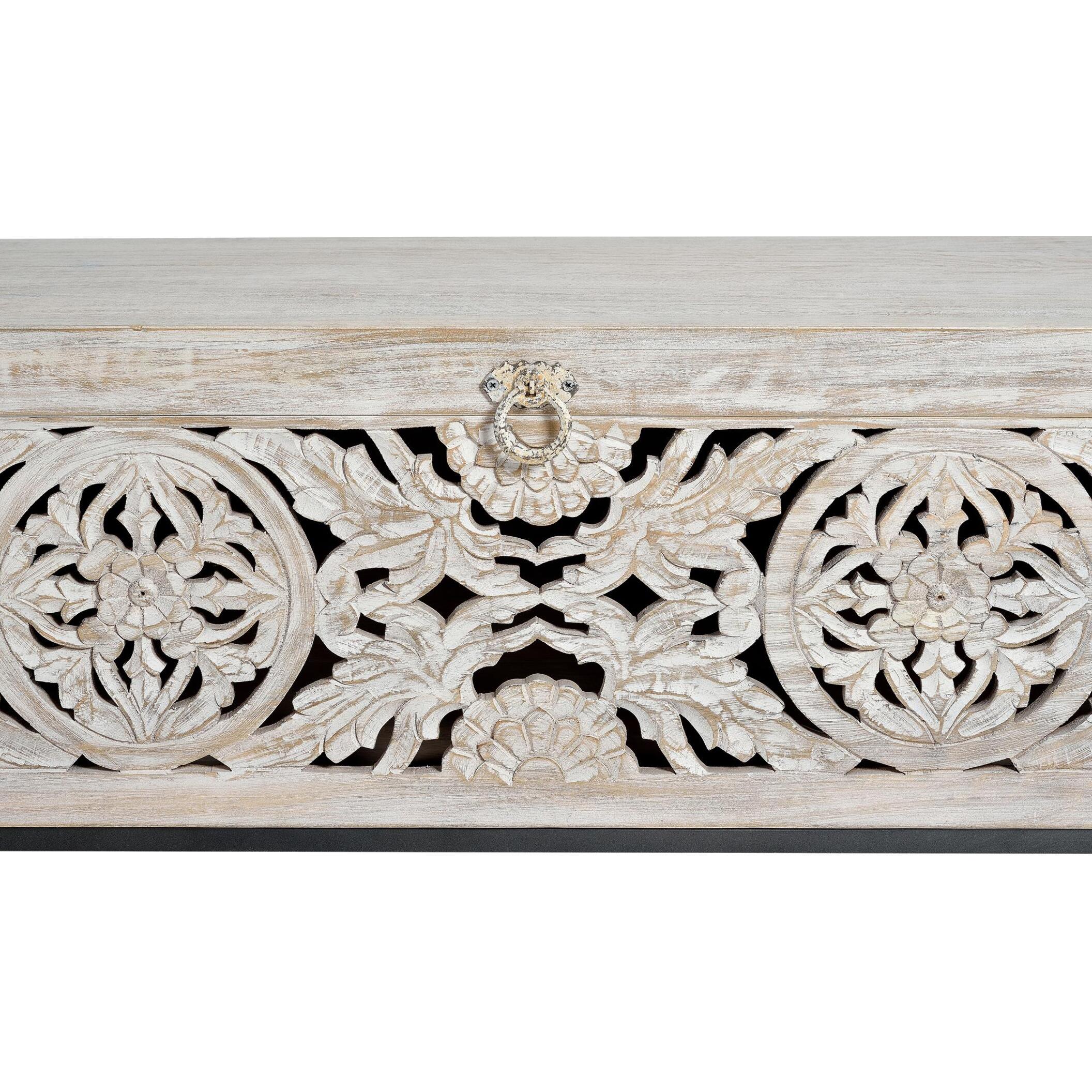 Baúl - madera de mango y metal - 50x116x40cm