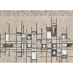 Tappeto Jacquard Ideale Cucina Ingresso Made In Italy Antiscivolo, Lavabile, Morbido Disegno Pixel Tortora By Suardi