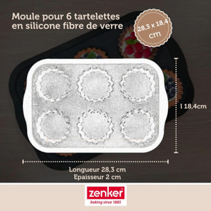 Moule 6 mini tartelettes 28 x 18 cm Zenker Silicone fibre de verre