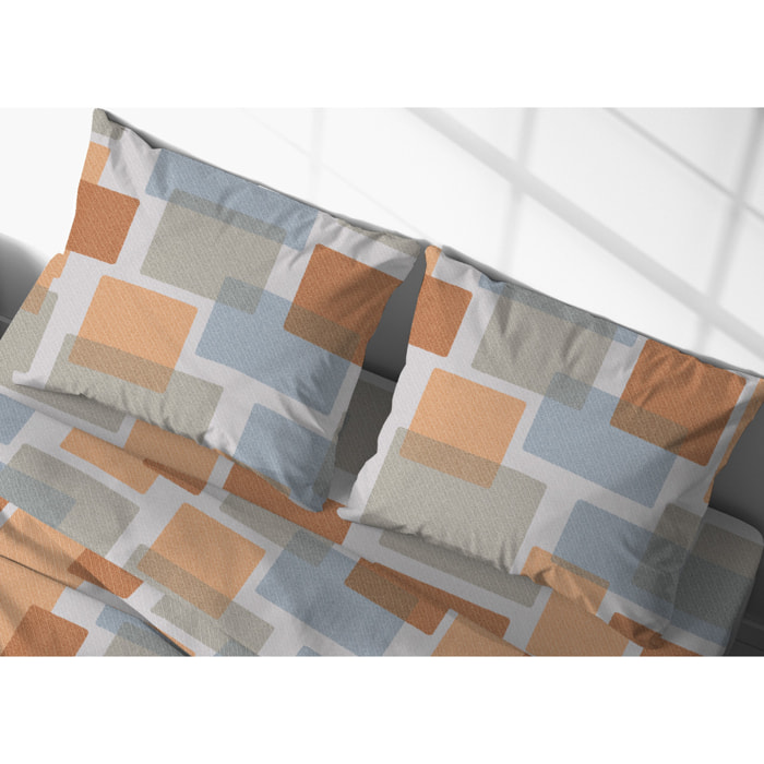 Copripiumino In 100% Cotone Disegno Square