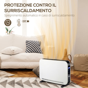 HOMCOM Termosifone Elettrico a 3 Modalità con Timer e Termostato, in Acciaio e Plastica, 60x18.5x39.5 cm, Bianco e Nero