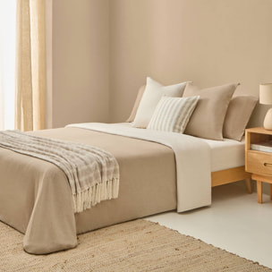 Funda nórdica punto algodón Pulis2 color marron beige