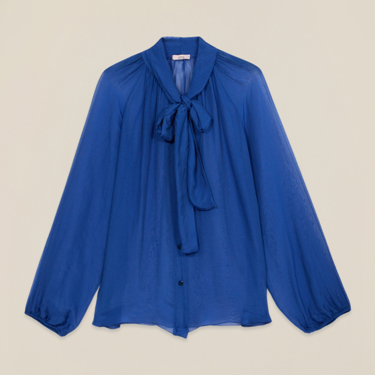 Oltre - Blusa in voile misto seta - Blu