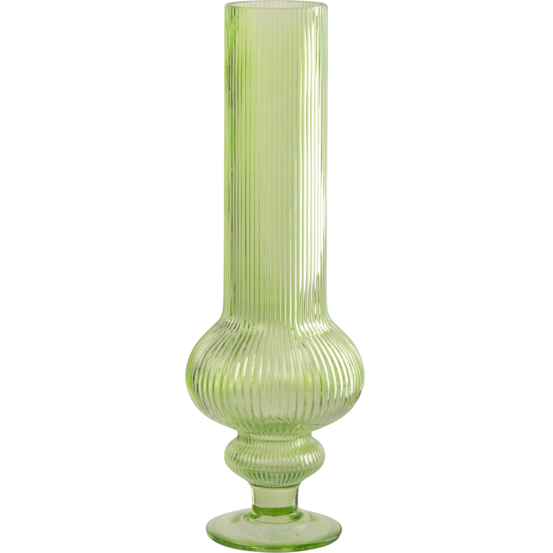 J-Line Vase Ada Cotelé - verre - vert - medium