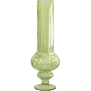 J-Line Vase Ada Cotelé - verre - vert - medium