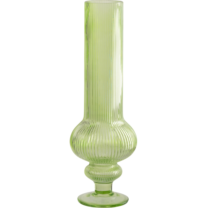 J-Line Vase Ada Cotelé - verre - vert - medium