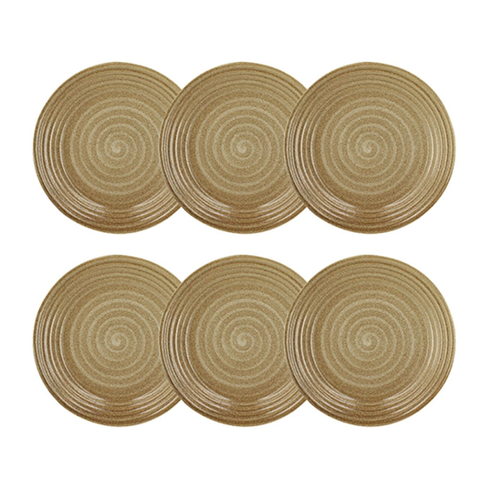 Lot de 6 assiettes à dessert 21cm en grès caramel TURBOLINO