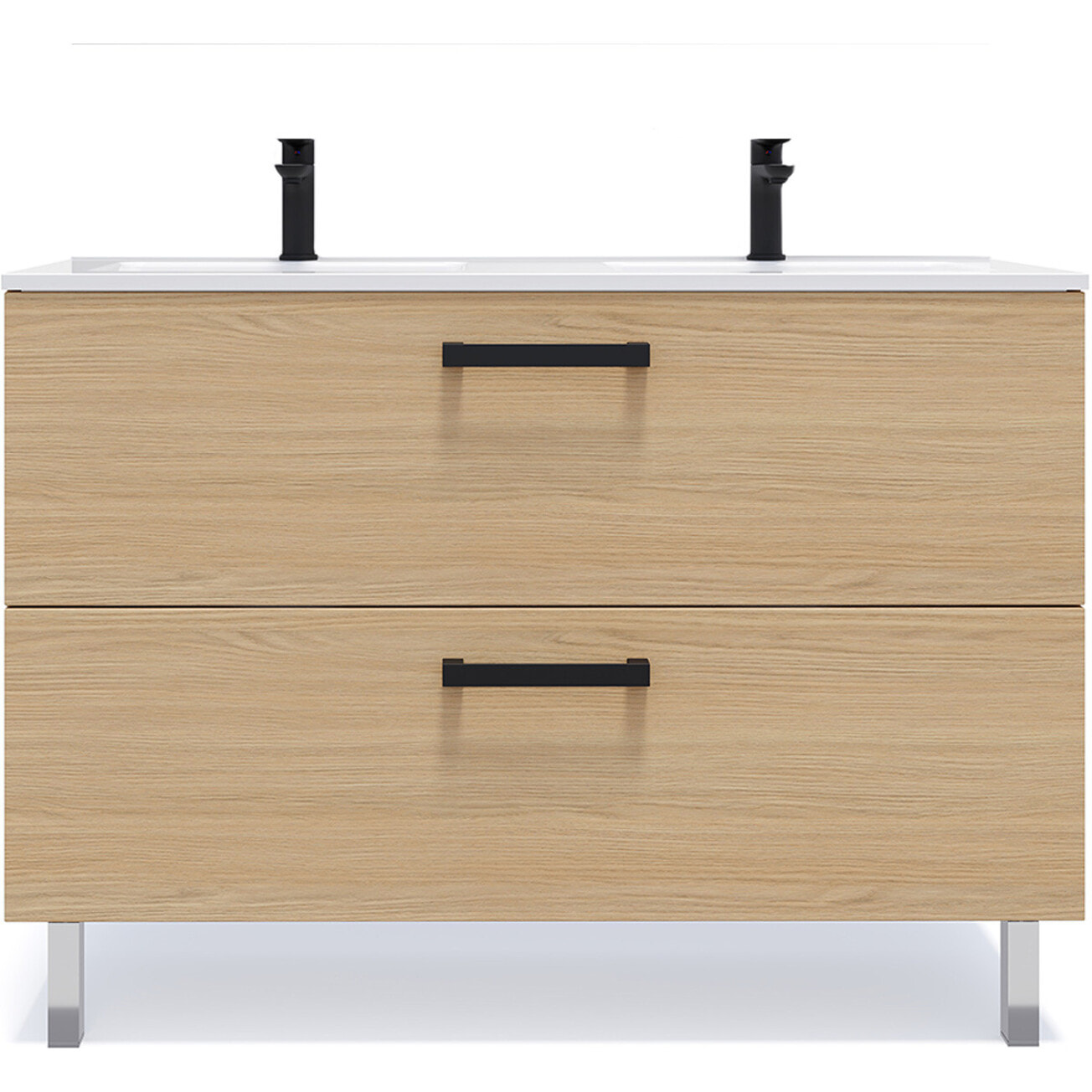 Meuble salle de bain double vasque 2 tiroirs - CHELSEA