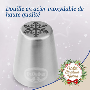 Lot de 4 poches à douille et embout flocon de neige en inox Dr.Oetker Baker Edition