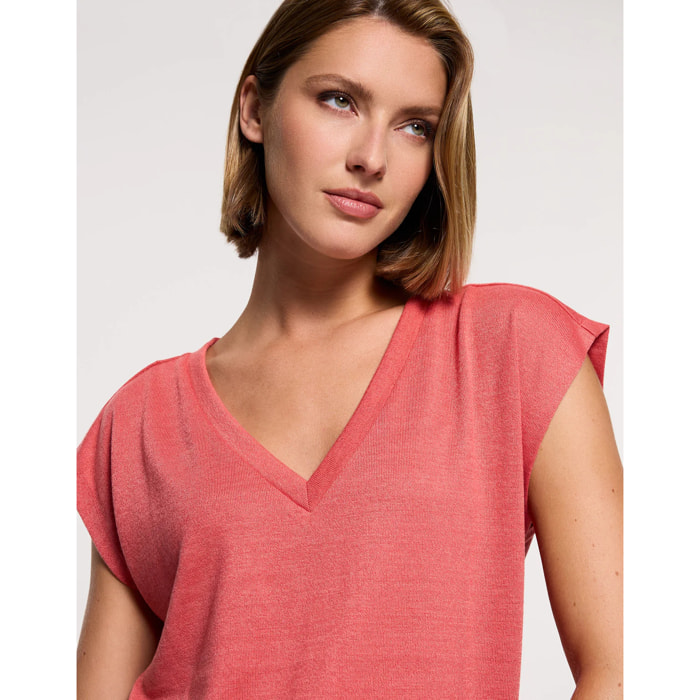 Camiseta Manga Cortal Coral - Imara