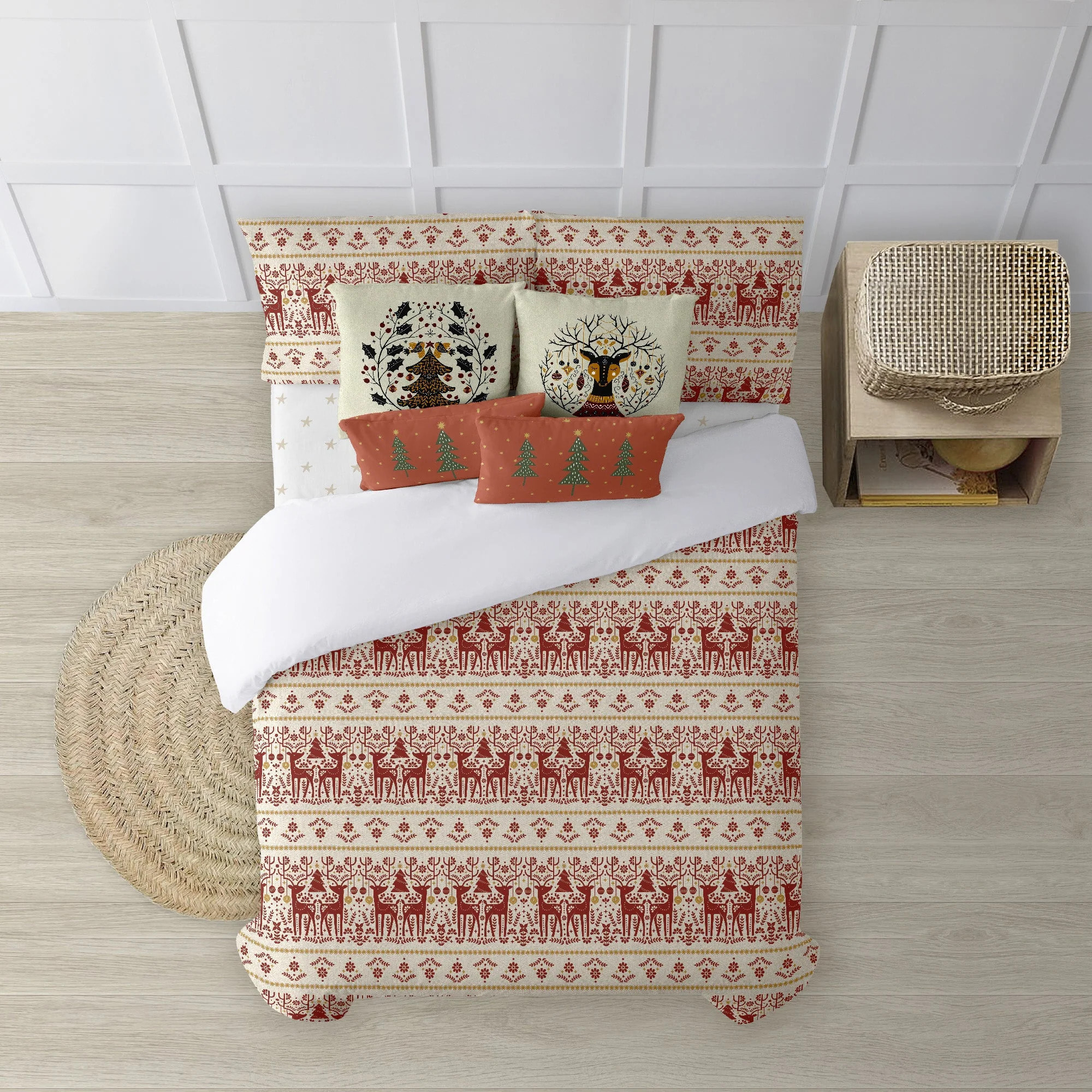 Housse de couette avec pressions 100% coton Merry Christmas 21