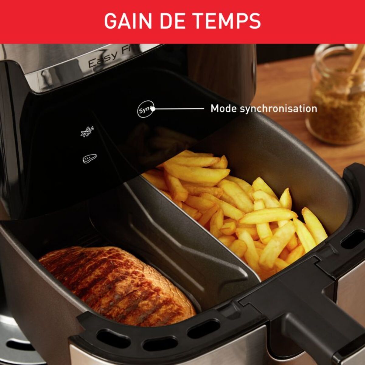 Friteuse sans huile MOULINEX XXL 2 en 1 air & grillEZ801D10 XXL 2 en 1 air & grill