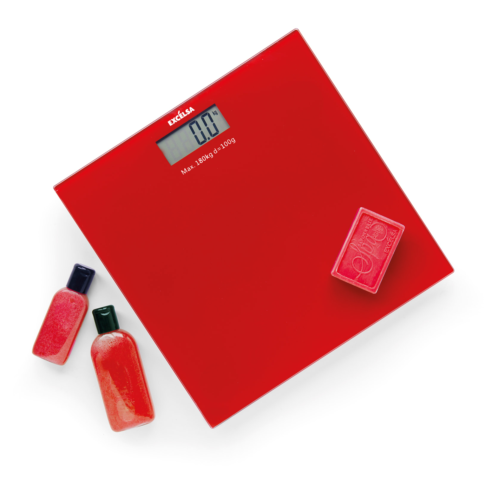 Pèse-personne digital Excelsa- Spa, Verre Rouge