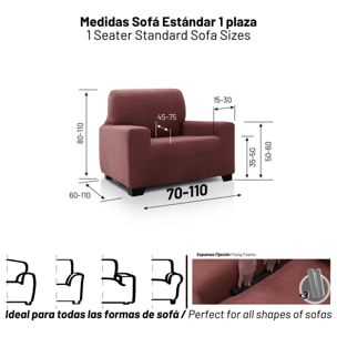 Funda de sofá TERCIOPELO ANTI MANCHAS Multi elástica modelo VERONICA