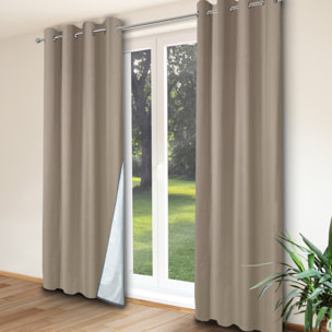 Rideaux thermiques taupe 135x240 cm - lot de 2