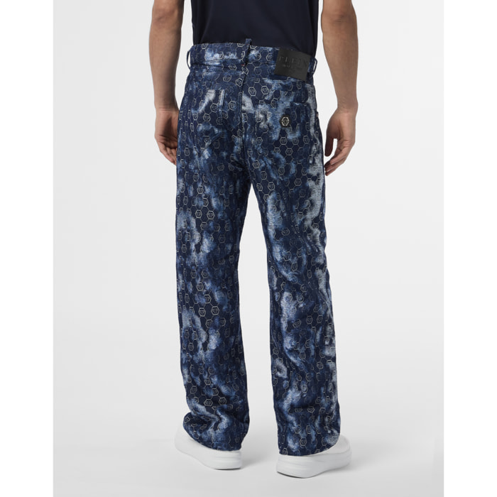 PHILIPP PLEIN Beach Boy Fit Jeans Jacquard Monogram