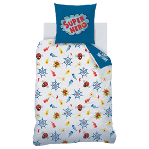 Parure de lit imprimée 100% coton, SPIDERMAN HOME AVENGER