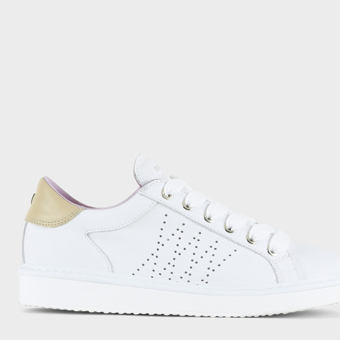 ZAPATO CON CORDONES MUJER P01 DE PIEL BLANCO ARENA